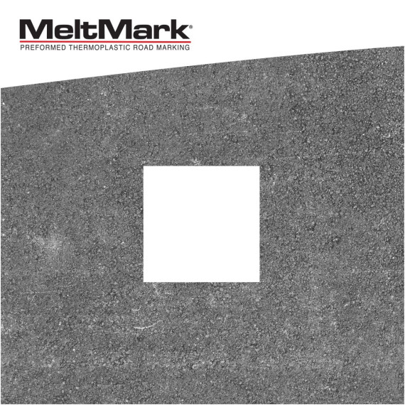 Montert Firkant 50x50cm sykkelkryssing hvit