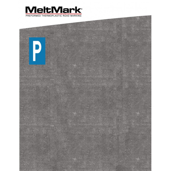Montert Parkeringssymbol 100x60cm hvit/blå
