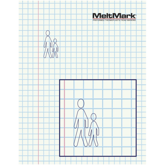 Montert Gangsymbol (mann og barn) 100cm hvit