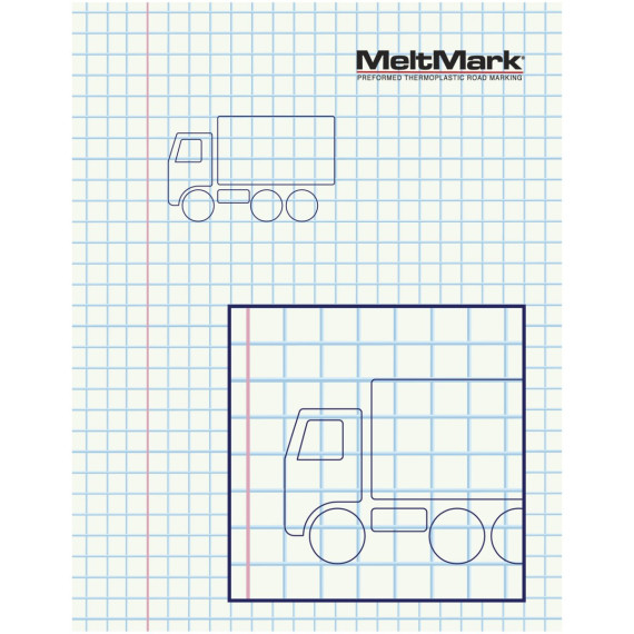 Montert Lastebil symbol 100x160cm hvit
