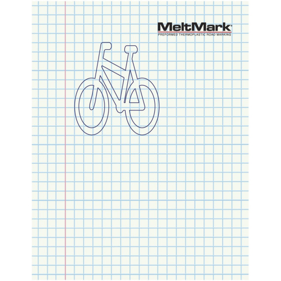 Montert Sykkelsymbol 200cm hvit