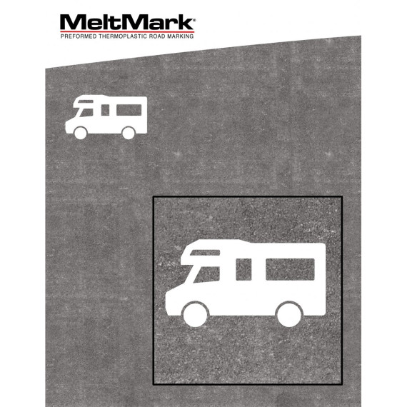 Montert Bobil symbol 100x183cm hvit