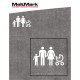 Montert Familie symbol 85x141cm hvit