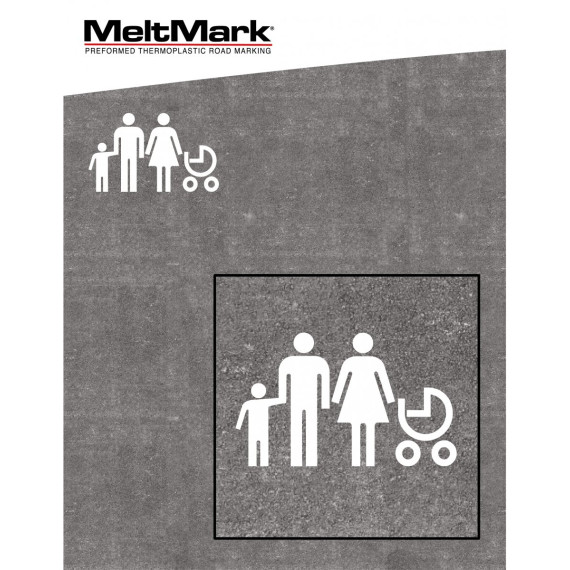 Montert Familie symbol 85x141cm hvit