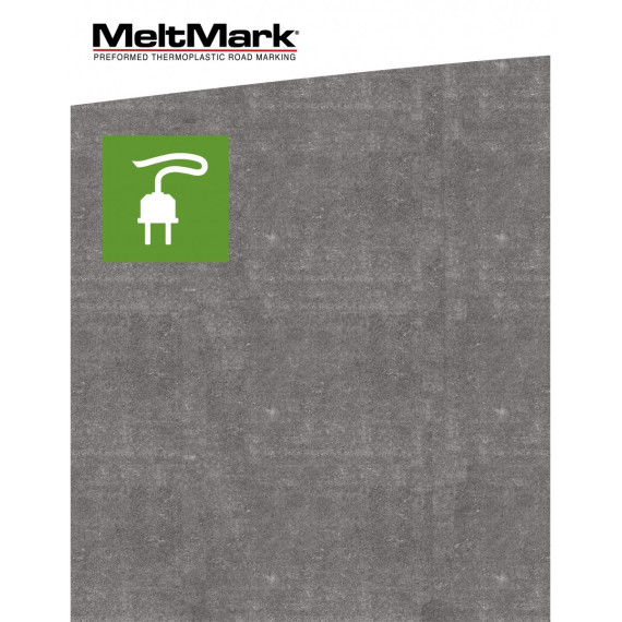 Montert Ladesymbol 125x125cm hvit/grønn