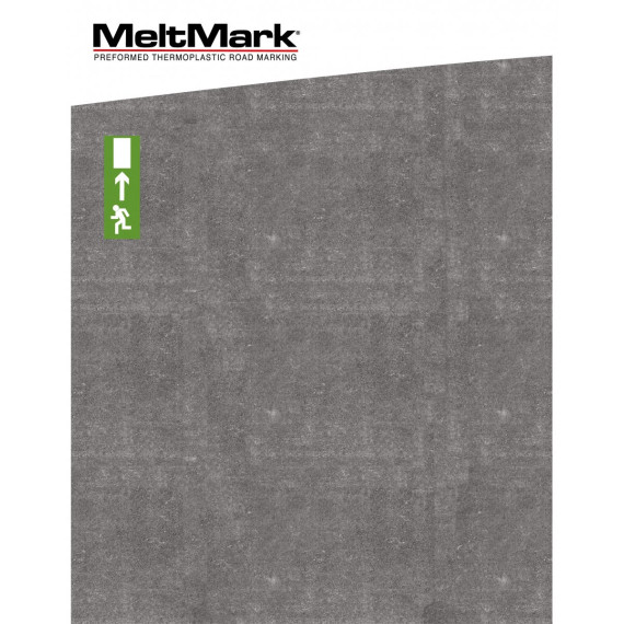 Montert Nødutgang 100x35cm hvit/grønn