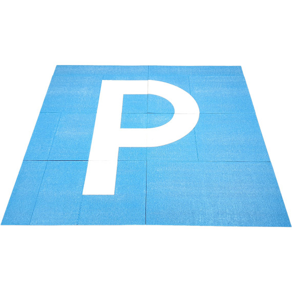 Montert Parkeringssymbol 200x200cm hvit/blå