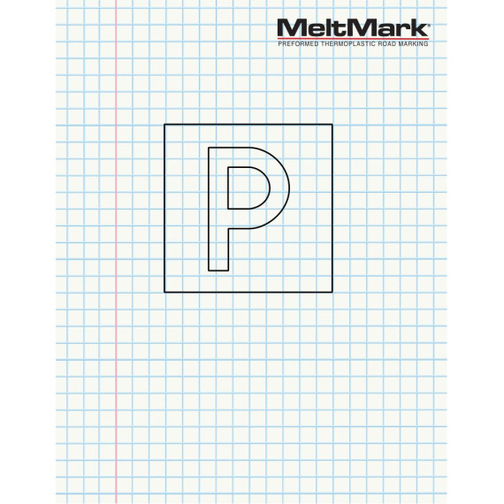 Montert Parkeringssymbol 200x200cm hvit/blå