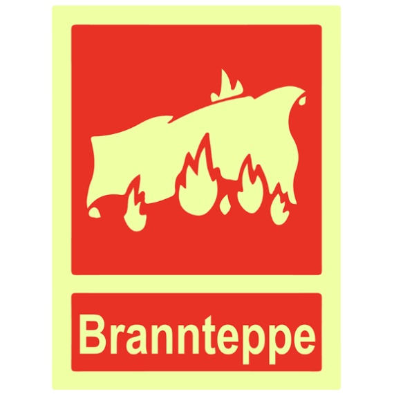 Brannskilt – brannteppe