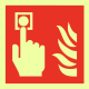 Brannskilt - brannalarm med symbol