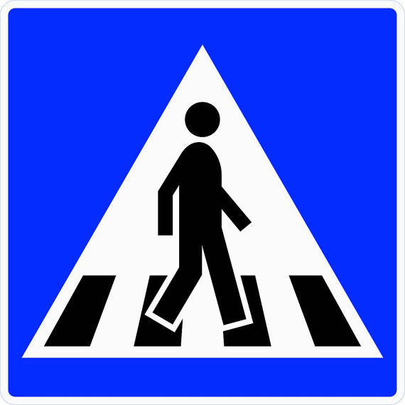 Tosidig skilt 516.VV "Gangfelt (fra venstre)" LS KL3