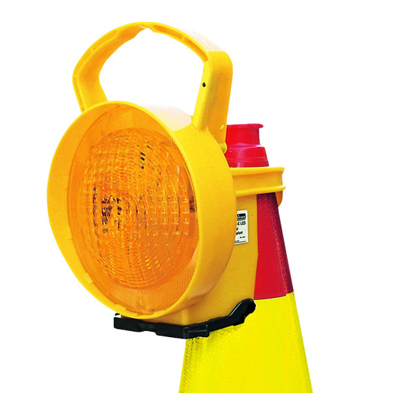LED synchro blinklampe med hurtigfeste for kjegle