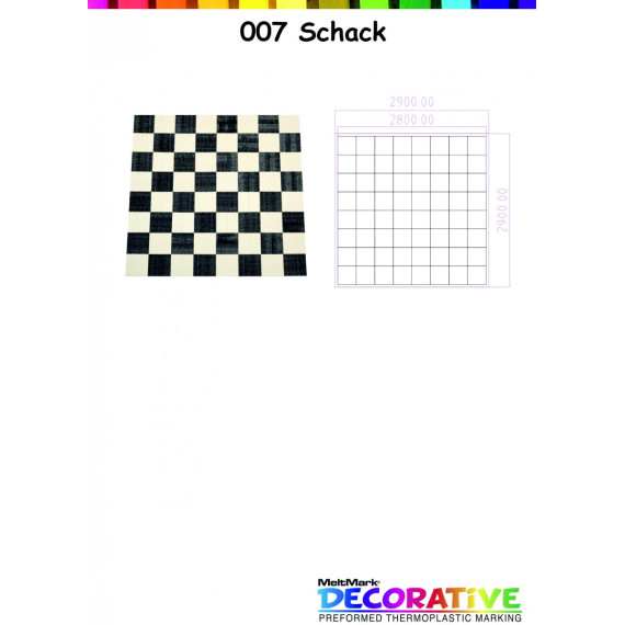 MeltMark Sjakk 280x280cm sorte og hvite ruter