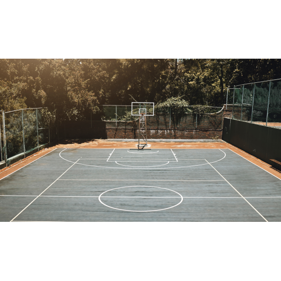 Basketballbane konkurransemål, hvit