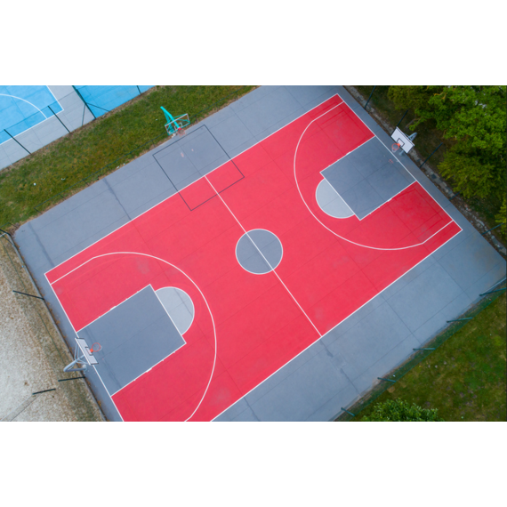 Basketballbane konkurransemål, hvit