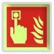 Brannskilt - brannalarm med symbol