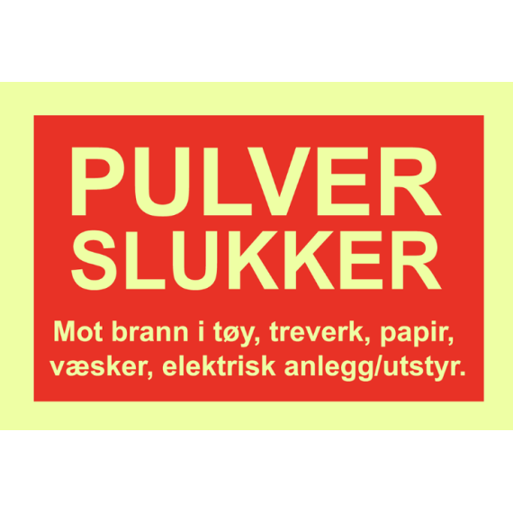 Brannskilt - pulverslukker