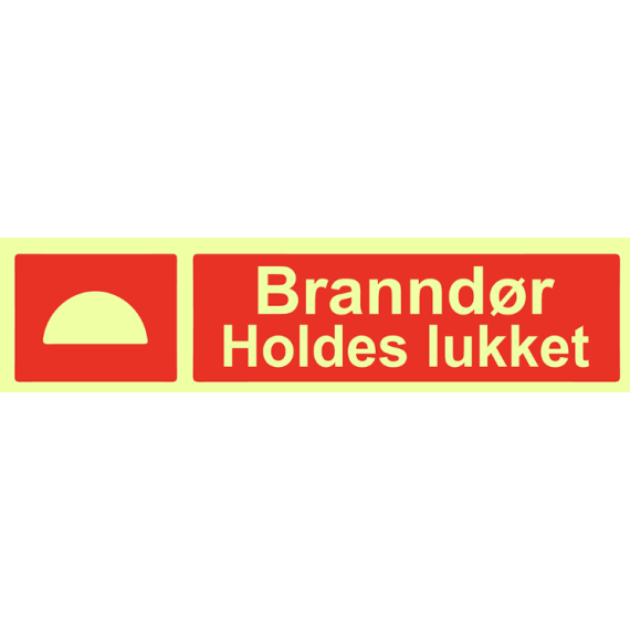 Brannskilt – branndør holdes lukket