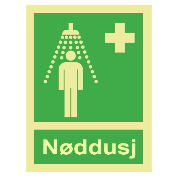 Nødskilt – Nøddusj