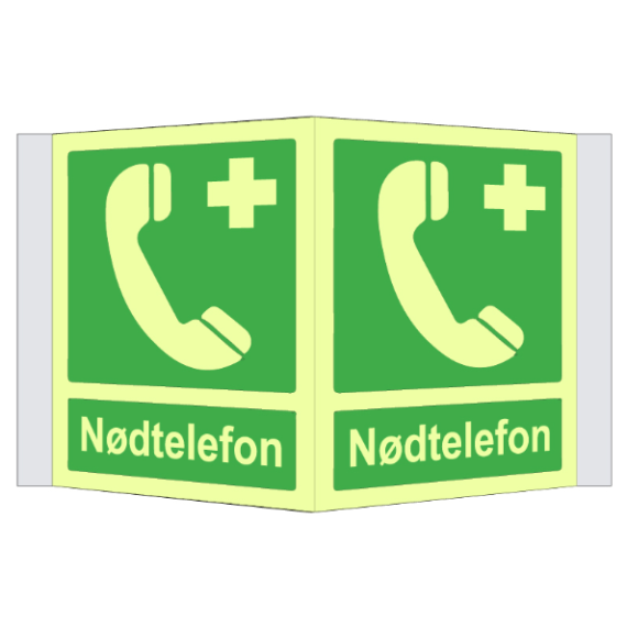 Nødskilt – nødtelefon plogskilt