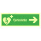 Hjertestarter pil høyre