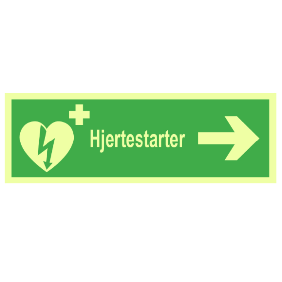 Hjertestarter pil høyre