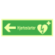 Hjertestarter pil venstre