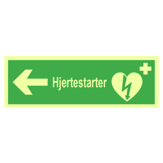 Hjertestarter pil venstre