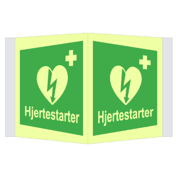 Nødskilt – Hjertestarter plogskilt