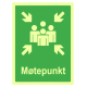 Rømningsveiskilt – Møtepunkt
