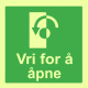 Rømningsveiskilt – Vri for å åpne venstre