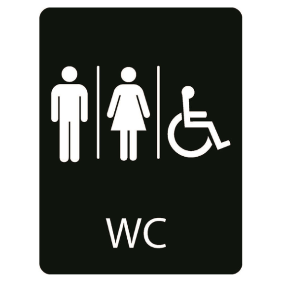 Taktile skilt – WC (Herrer – Damer – HC)