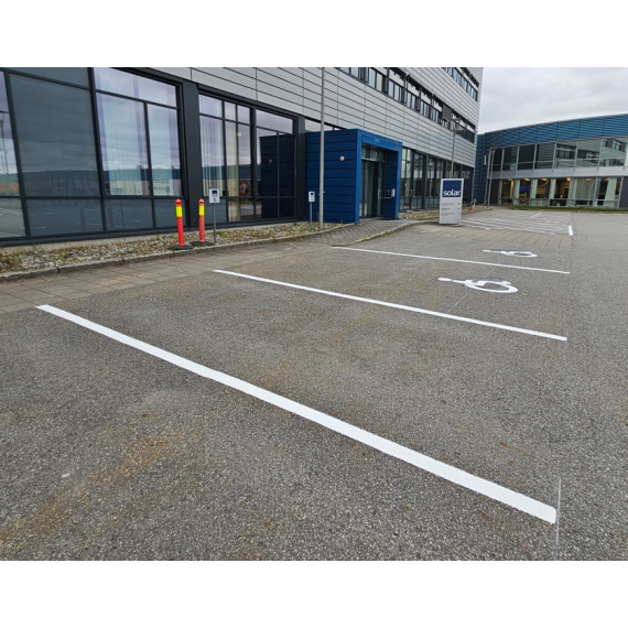 Vegmerkemaling hvit 10cm linjebredde