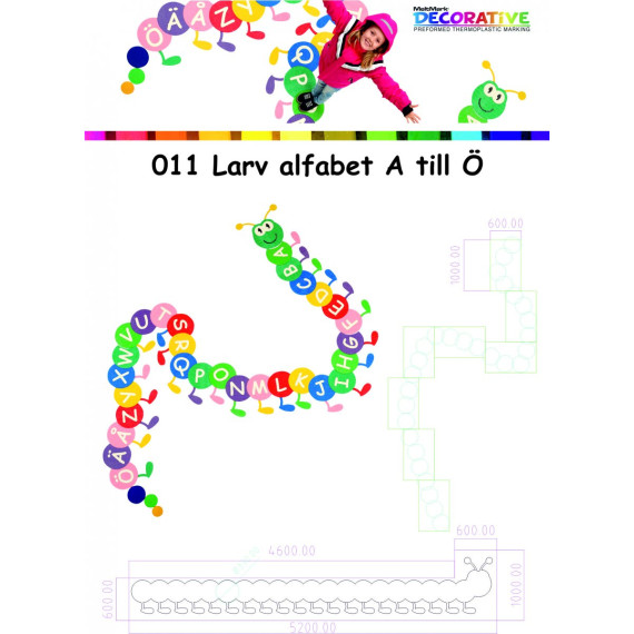MeltMark Larve alfabet ca 520cm fleksibel