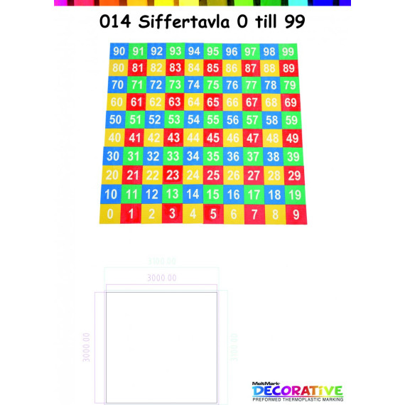 MeltMark Siffertavle 0-99 300x300cm