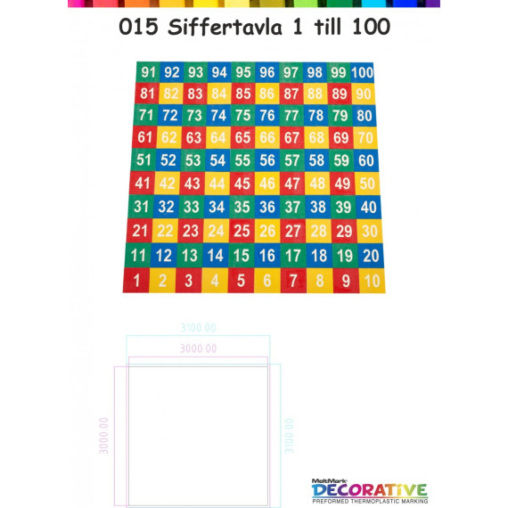MeltMark Siffertavle 1-100 300x300cm