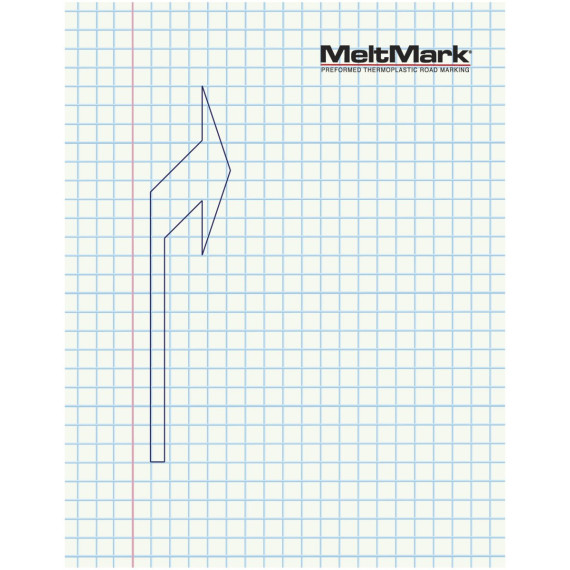 MeltMark Pil høyre 400cm hvit