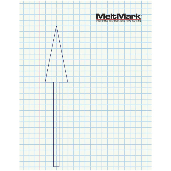 MeltMark Pil rett 500cm hvit