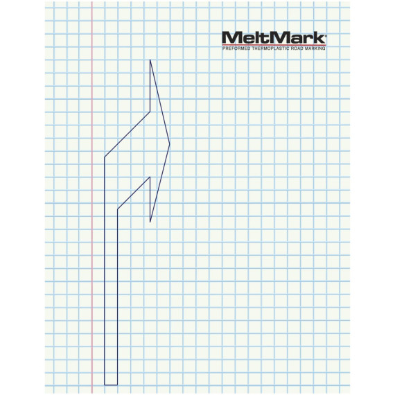 MeltMark Pil høyre 500cm hvit
