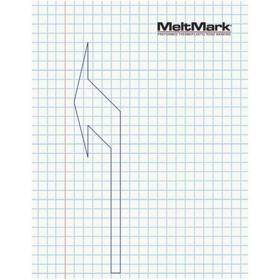 MeltMark Pil venstre 500cm hvit