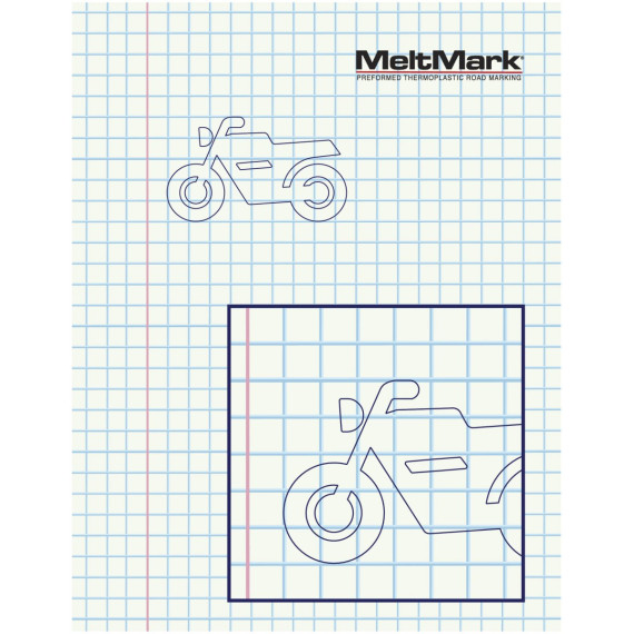 Montert Motorsykkel symbol 100cm hvit