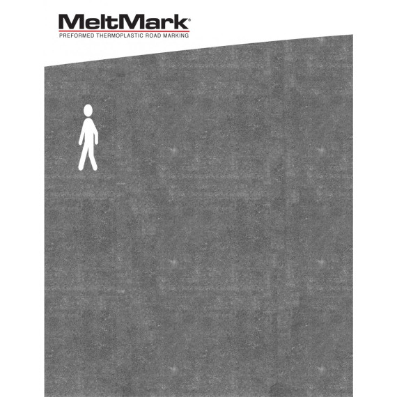 Montert Fotgjenger symbol 100x30cm hvit