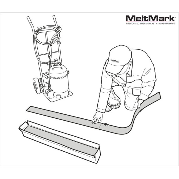 MeltMark Linje 10x100cm hvit