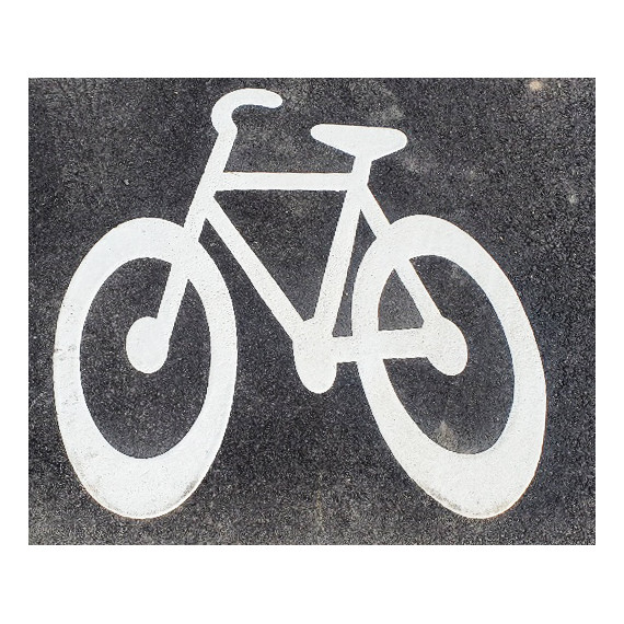 MeltMark Sykkelsymbol 100x85cm hvit gml utf