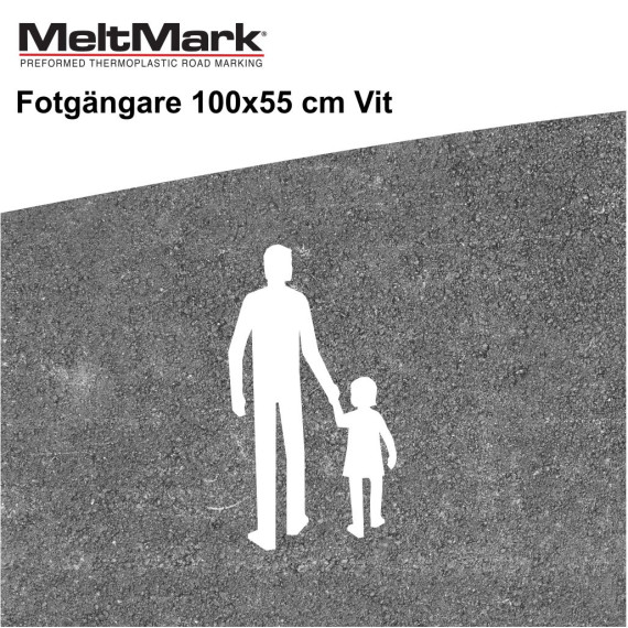 MeltMark Gangsymbol 100x55cm hvit gml utf