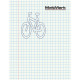 MeltMark Sykkelsymbol 200cm hvit