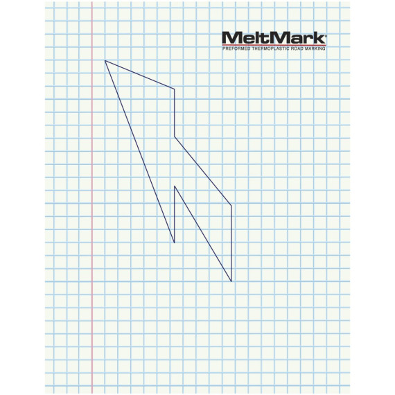 MeltMark Pil for feltskifte venstre 350cm hvit