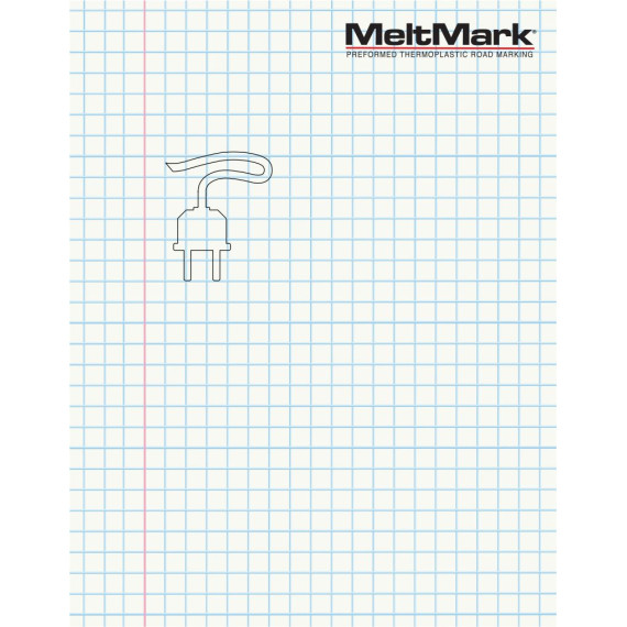 MeltMark Ladesymbol elbil 113x100cm hvit
