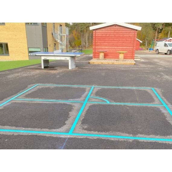 Montert Kongespill 400x400cm Wasserblau