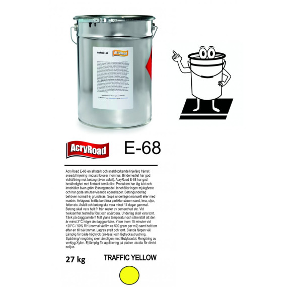 AcryRoad E-68 27kg trafikkgul RAL1023